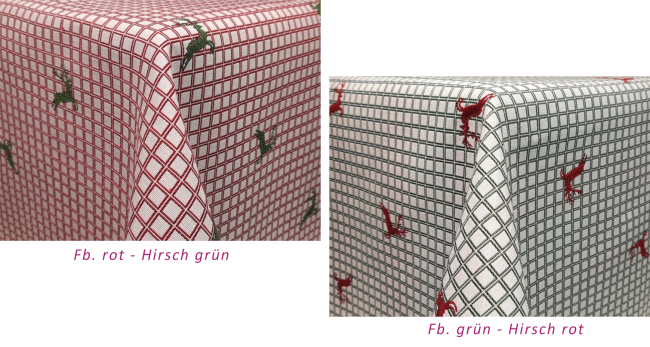 FÖRSTER - Rustikale Landhaus Tischdecke mit Hirsch